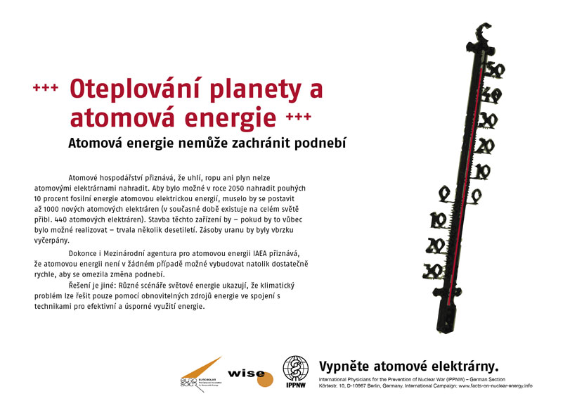 Oteplování planety a atomová energie - Atomová energie nemůže zachránit podnebí - Mezinárodní plakátová kampaň "Fakta o atomové energii"