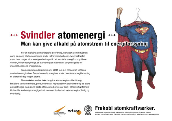 Svindler atomenergi - Man kan give afkald på atomstrøm til energiforsyning - International plakatkampagne "Fakta om atomenergi"